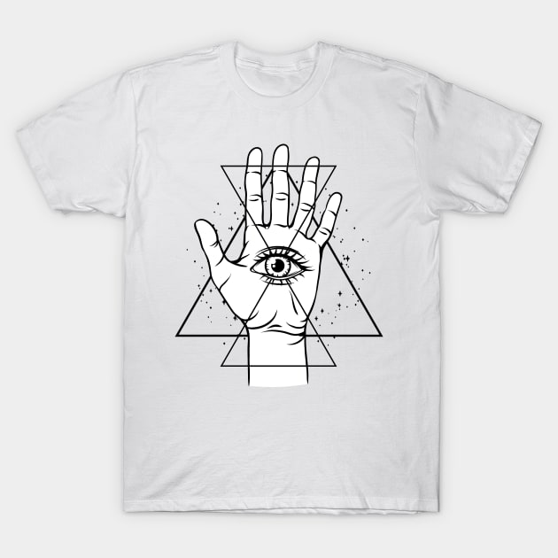 Hand With All Seeing Eye T-Shirt by NewWorldIsHere